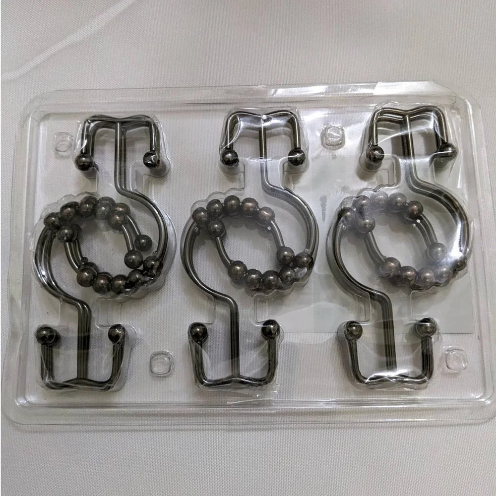Titanker Shower Curtain Hooks Rings Rust-Resistant Double Glide Shower Bronze